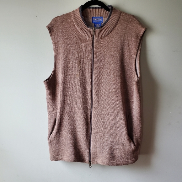 Pendleton Vest Mens Wool Full Zip Wool Size Large - Picture 2 of 6